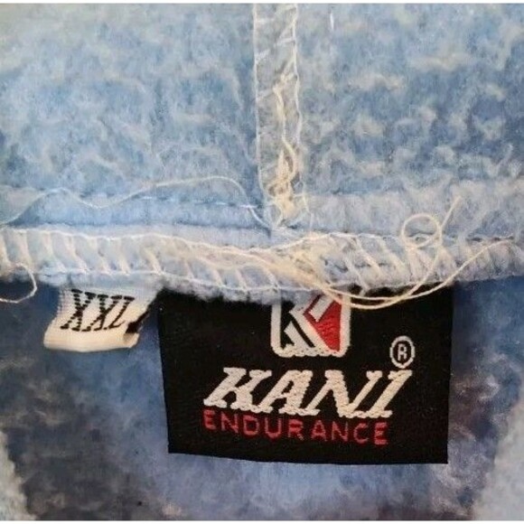 Karl Kani Hoodie Mens XXL Baby Blue Fleece Pullover Vintage 90s Hip Hop - Picture 3 of 5